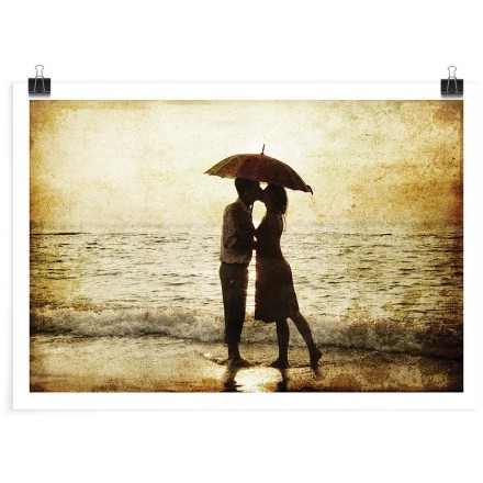 Ερωτευμένο ζευγάρι στη βροχή Πόστερ