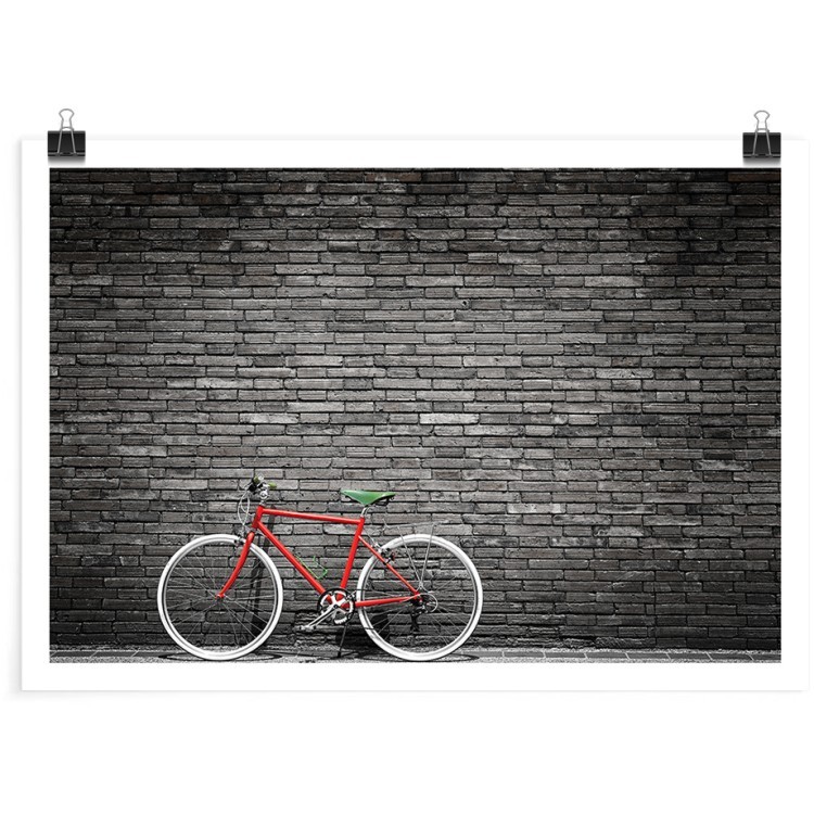 Πόστερ Ποδήλατο στον πέτρινο τοίχο