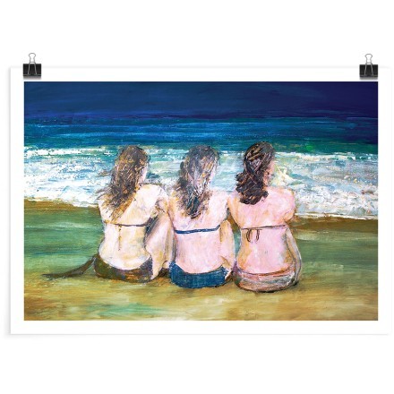 Τρείς κοπέλες στην παραλία Πόστερ
