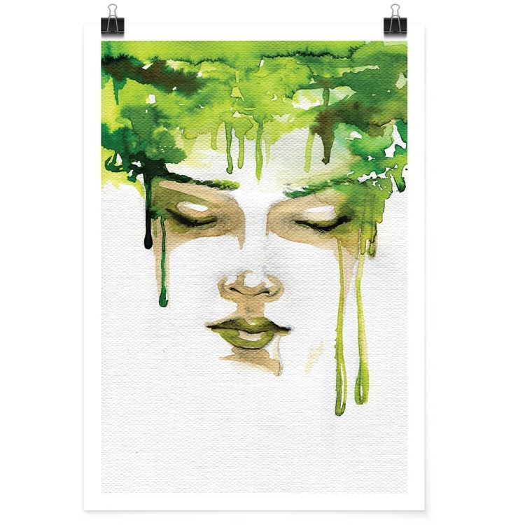 Πόστερ Πράσινη ζωγραφιά γυναίκας