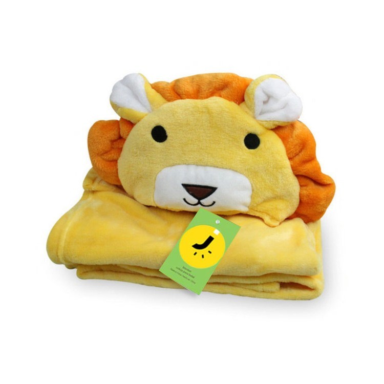 Παιδικά Cartoon Παιδική Κουβέρτα Μπάνιου Κίτρινο Λιονταράκι Λευκά Αυτάκια