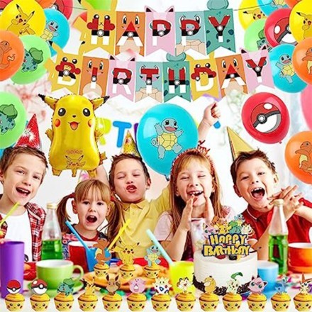 Pika Σετ Για Παιδικό Πάρτι Με Διακοσμητικά Και Μπαλόνια 39 Τεμαχίων