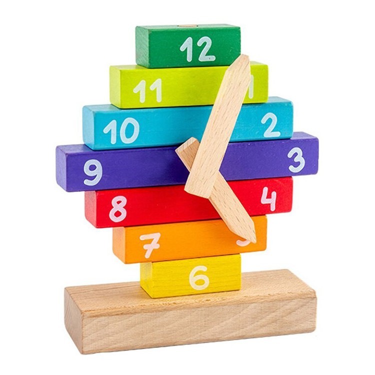 Παιδικά Clock Ξύλινο Παιχνίδι Ρολόι 14,5x17,5x5cm