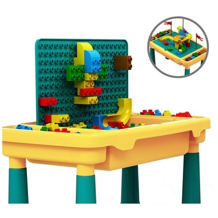 Bricks Τραπέζι Δραστηριοτήτων Με 111 Τουβλάκια Πράσινο Κίτρινο 28,5x46,5x26cm
 Παιδικά