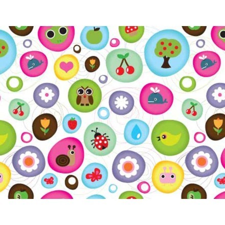 Παιδικό μοτίβο με φρούτα και ζωάκια
