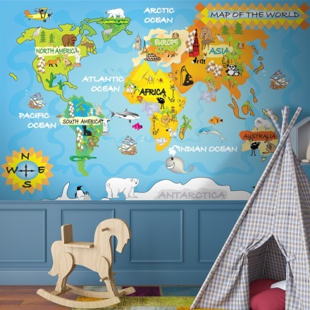 Map of the world Ταπετσαρία Τοίχου