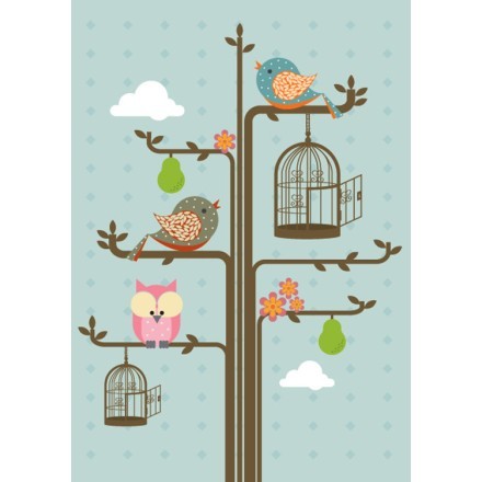 Πουλιά σε κλαδιά δέντρου