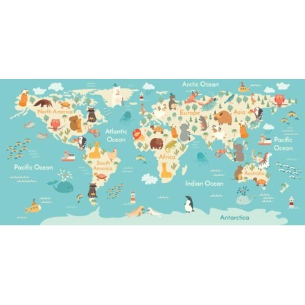 Παγκόσμιος Χάρτης με Ζώα