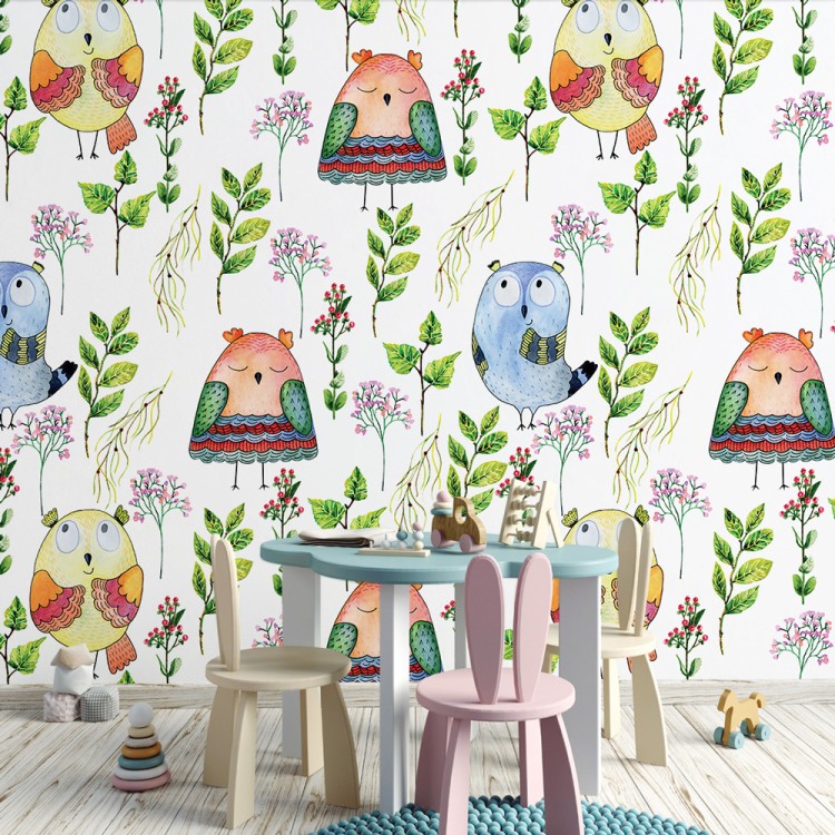 Ταπετσαρία Τοίχου Happy Owls