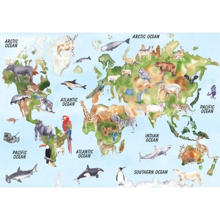 Map World Animals
