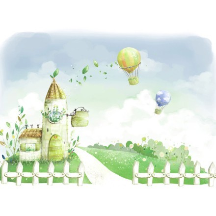 Παιδικό τοπίο με αερόστατα
