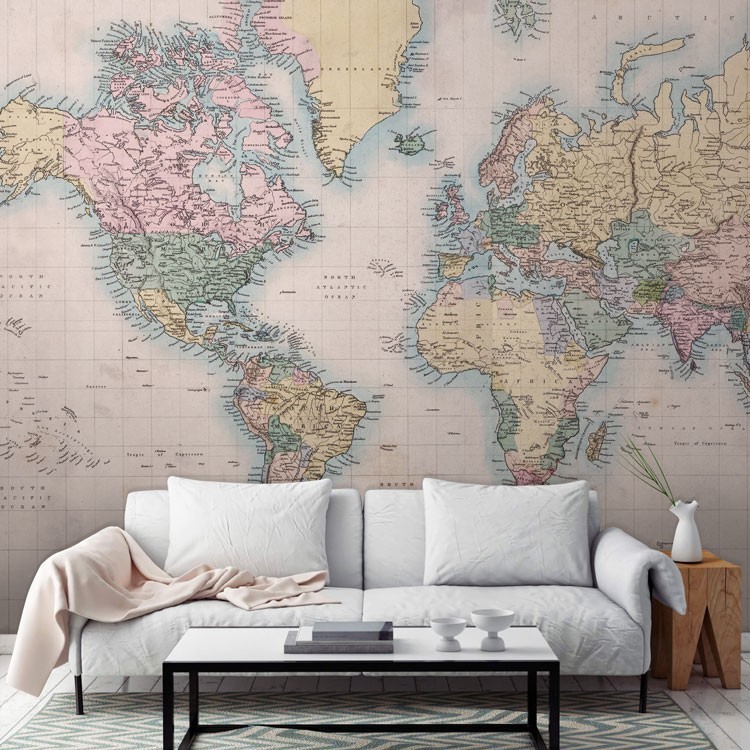 Ταπετσαρία Τοίχου Χάρτης του Κόσμου