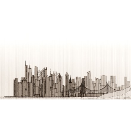 Σκίτσο πόλης με ουρανοξύστες
