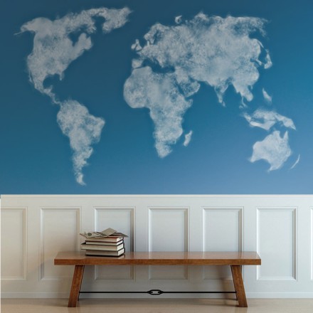 Παγκόσμιος χάρτης από σύννεφα Ταπετσαρία Τοίχου