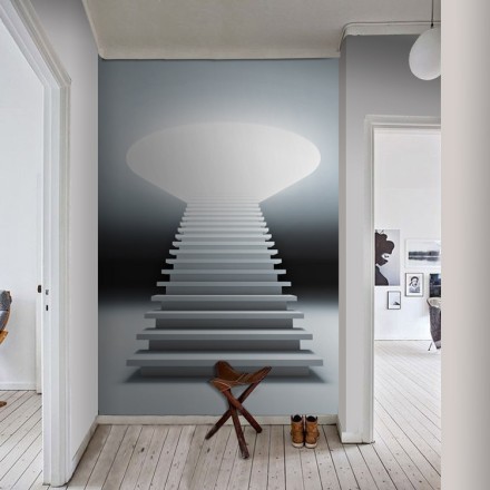 Μια 3D απεικόνιση μιας σκάλας για το μέλλον Ταπετσαρία Τοίχου