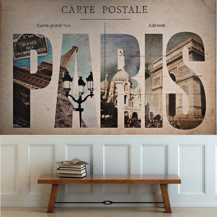 Ταπετσαρία Τοίχου Kαρτ-ποστάλ από το Παρίσι