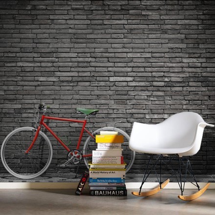 Ποδήλατο σε σκούρο τοίχο Ταπετσαρία Τοίχου