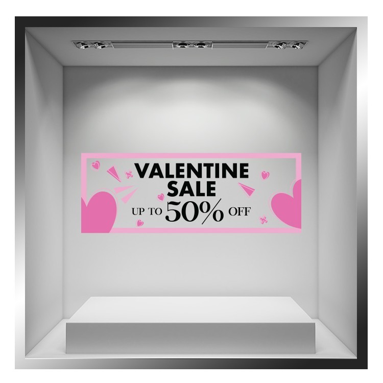 Αυτοκόλλητο Βιτρίνας Valentine Sale up to 50%