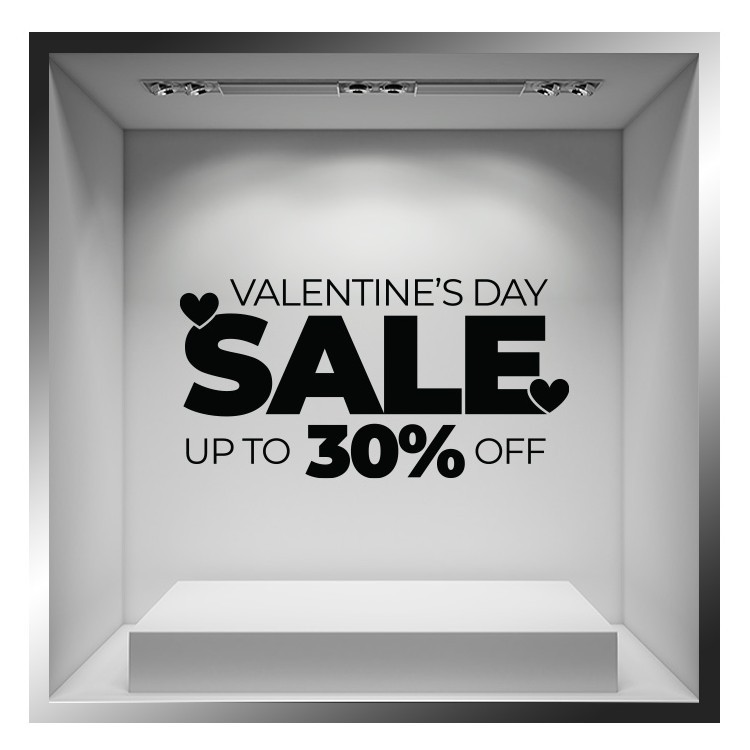 Αυτοκόλλητο Βιτρίνας Valentine's Day 30% Off