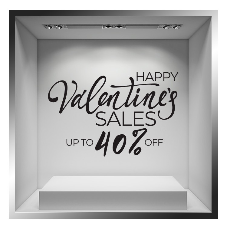 Αυτοκόλλητο Βιτρίνας Valentine's Sales up to 40%