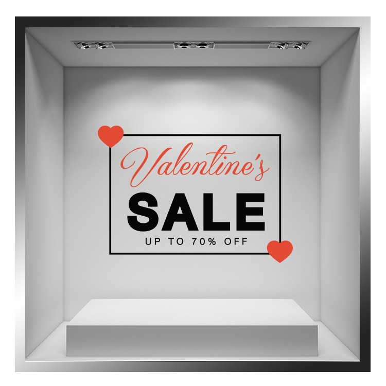 Αυτοκόλλητο Βιτρίνας Valentine's Day 70% Off