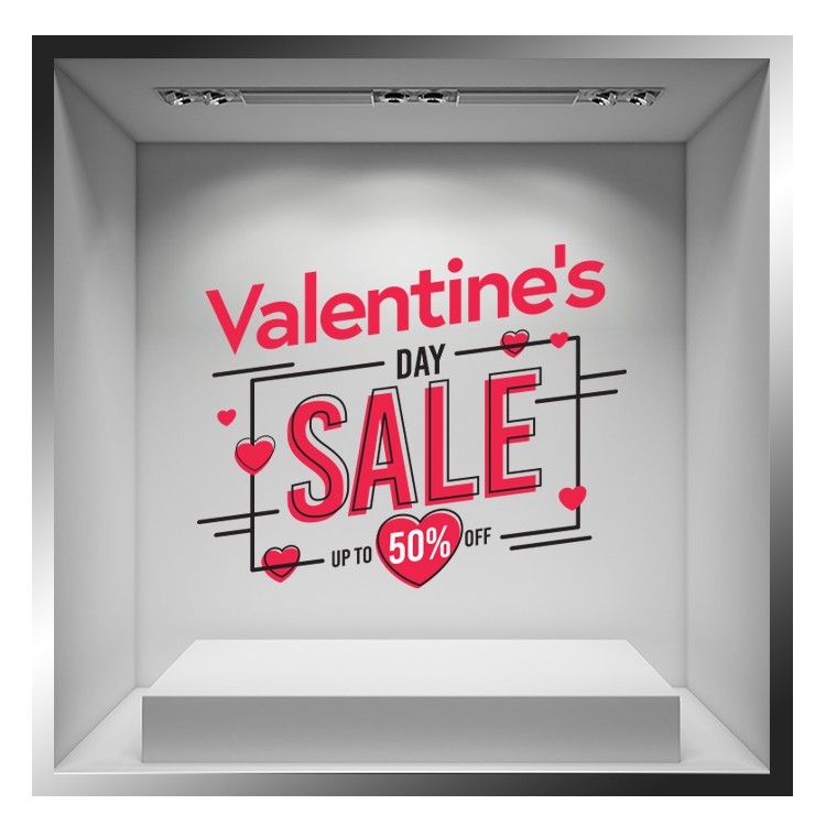 Αυτοκόλλητο Βιτρίνας Valentine's Day Sale