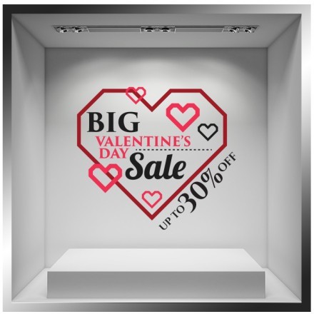 Big Valentine's Sale Αυτοκόλλητο Βιτρίνας