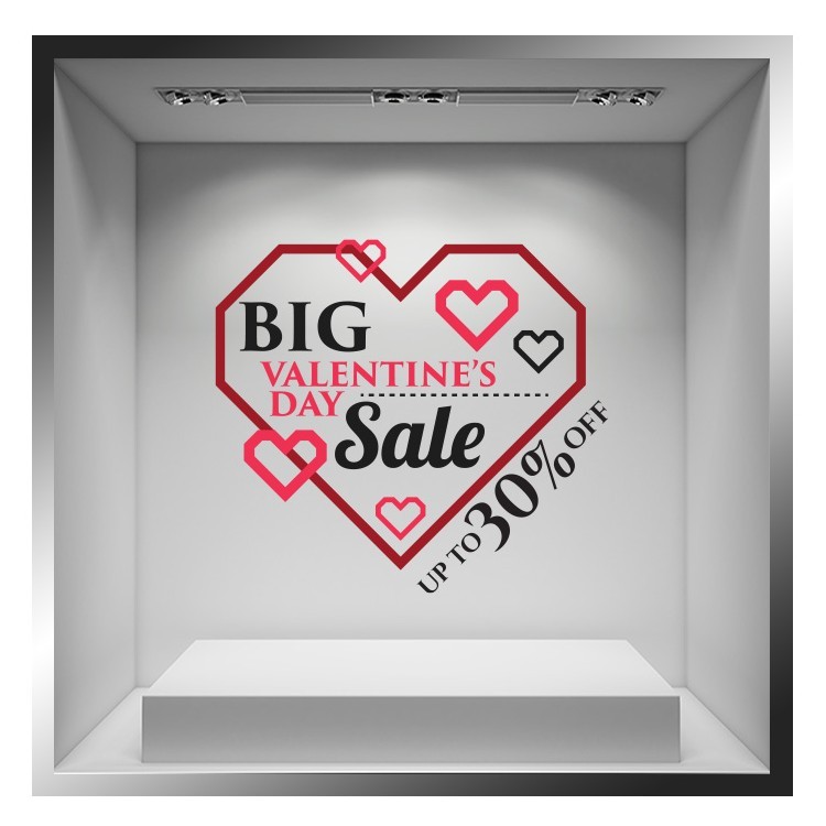 Αυτοκόλλητο Βιτρίνας Big Valentine's Sale