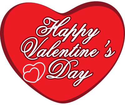 Happy Valentine's Day red heart - Κρεμαστές καρτολίνες Αγίου Βαλεντίνου