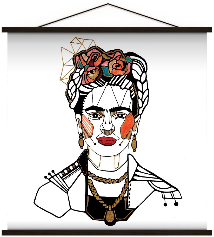 Frida Kahlo Red lips (1) - Διάσημοι ζωγράφοι Frida Kahlo - Diego Rivera
