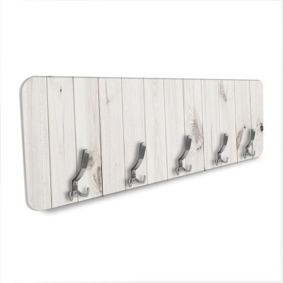 Houseart Λευκή Ξύλινη Παλέτα, Φόντο, Κρεμάστρες & Καλόγεροι, 138 x 45 εκ.