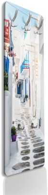 Όμορφο στενάκι με λευκά σπίτια στη Μύκονο, Πόλεις -Ταξίδια, Κρεμάστρες & Καλόγεροι, 45 x 138 εκ.