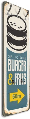 Houseart Burger and fries, Φαγητό, Κρεμάστρες & Καλόγεροι, 45 x 138 εκ.