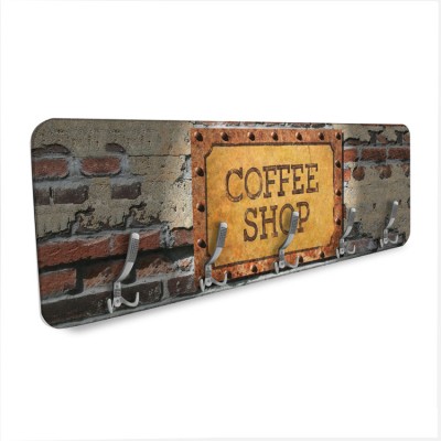 Houseart Coffee Shop Wall Art, Φαγητό, Κρεμάστρες & Καλόγεροι, 138 x 45 εκ.