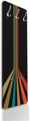 Πολύχρωμες γραμμές σε μαύρο φόντο, Line Art, Κρεμάστρες & Καλόγεροι, 45 x 138 εκ. PVC Μονομερικό