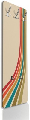 Houseart Πολύχρωμες γραμμές σε μπεζ φόντο, Line Art, Κρεμάστρες & Καλόγεροι, 45 x 138 εκ. PVC Μονομερικό