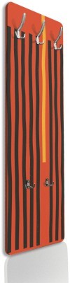 Houseart Γραμμές σε πορτοκαλί φόντο, Line Art, Κρεμάστρες & Καλόγεροι, 45 x 138 εκ. PVC Μονομερικό