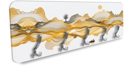 Houseart Βουνό με κίτρινη νερομπογιά, Line Art, Κρεμάστρες & Καλόγεροι, 138 x 45 εκ. PVC Μονομερικό