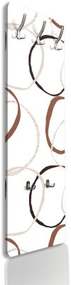 Houseart Brown circles in white, Line Art, Κρεμάστρες & Καλόγεροι, 45 x 138 εκ. PVC Μονομερικό
