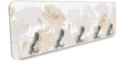 Houseart Χρυσά περιγράμματα λουλουδιών, Line Art, Κρεμάστρες & Καλόγεροι, 138 x 45 εκ. PVC Μονομερικό | JT 8500 WM PT