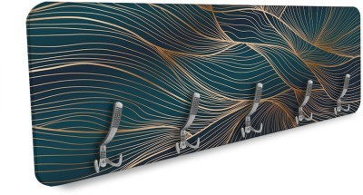 Σκούρο φόντο με χρυσές γραμμές, Line Art, Κρεμάστρες & Καλόγεροι, 138 x 45 εκ. PVC Μονομερικό