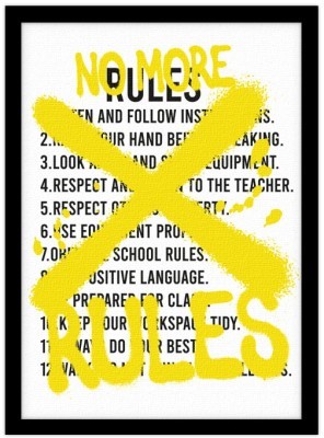 Houseart - ΣΗΜΑΝΤΙΚΟ: Σε περίπτωση διαφοράς τιμής από το κατάστημα ισχύει παντα και μόνο η τιμή του καταστήματος No More Rules, Φράσεις, Πίνακες σε καμβά, 15 x 20 εκ.