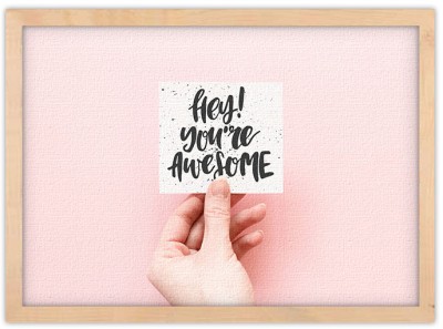 Hey! You’re awesome!, Φράσεις, Πίνακες σε καμβά, 30 x 20 εκ. (51369)