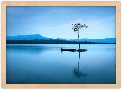 Βάρκα στην ήρεμη Λίμνη, Φύση, Πίνακες σε καμβά, 30 x 20 εκ. (51591)
