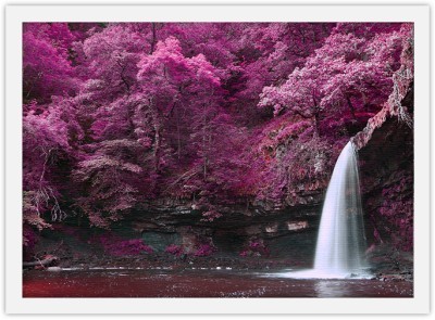 Καταρράκτης με φόντο ροζ Δέντρα, Φύση, Πίνακες σε καμβά, 30 x 20 εκ. (51582)