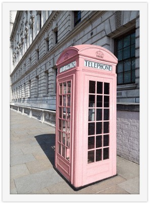 Pink Telephone Box, Πόλεις – Ταξίδια, Πίνακες σε καμβά, 20 x 30 εκ.