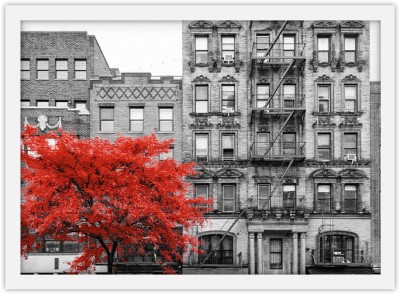 Red Tree in the Town, Πόλεις – Ταξίδια, Πίνακες σε καμβά, 30 x 20 εκ.