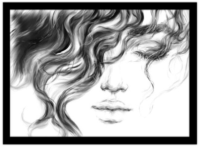 Curly Hair Woman, Ζωγραφική, Πίνακες σε καμβά, 30 x 20 εκ. (51480)