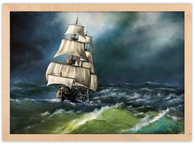 Καράβι σε φουρτουνιασμένη Θάλασσα, Ζωγραφική, Πίνακες σε καμβά, 30 x 20 εκ. (51409)