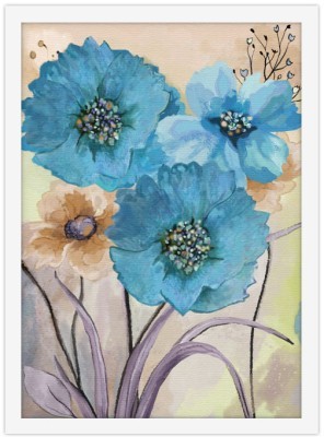 Abstarct μπλε άνθοι, Ζωγραφική, Πίνακες σε καμβά, 20 x 30 εκ. (51462)